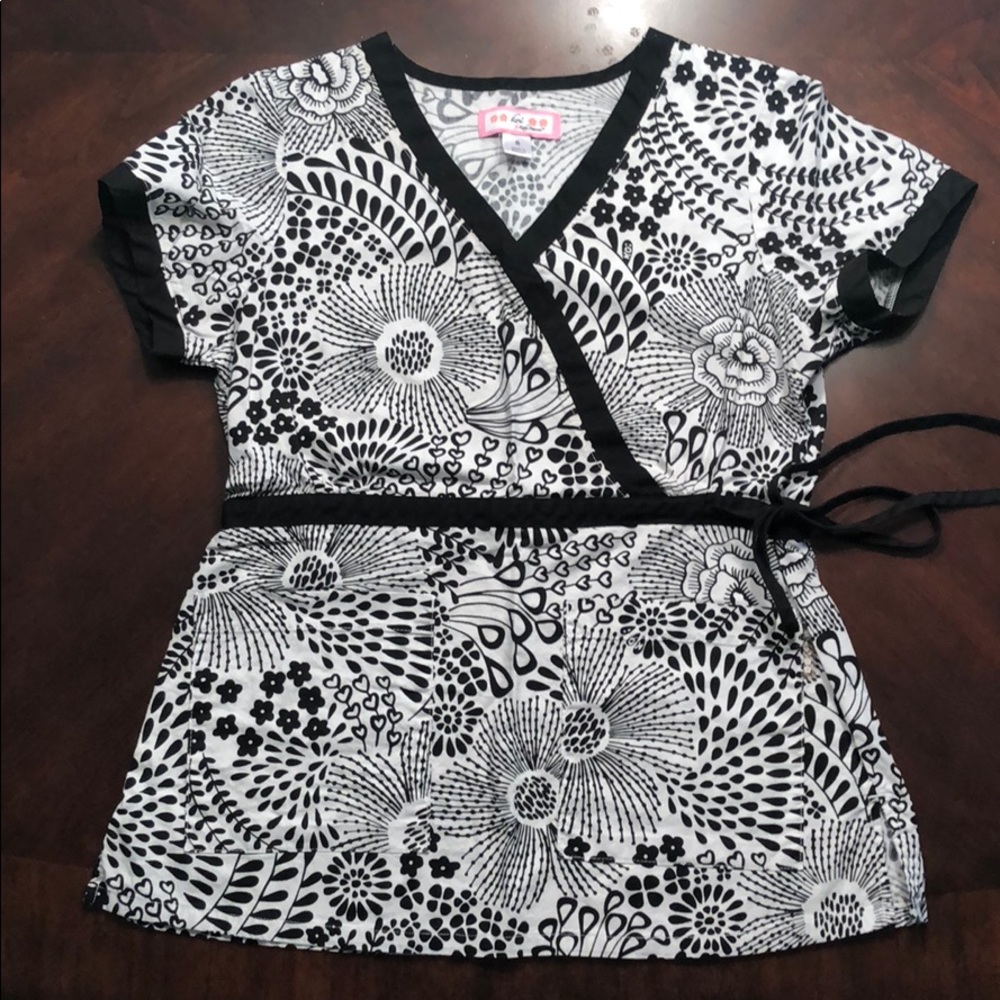 Koi Mock Wrap Scrub Top